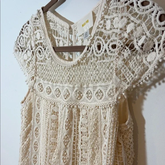 Maeve Crochet Tunic Dress - Sand - XSP - Cotton - Picture 5 of 12